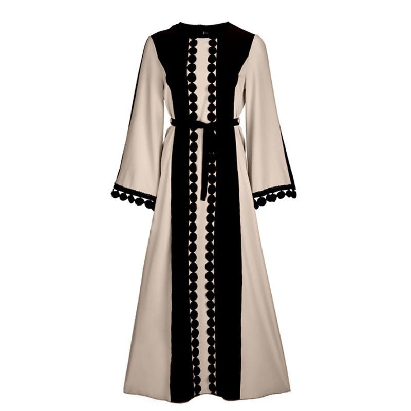 Abaya Syra bicolore - vue de dos coupe ample fluide