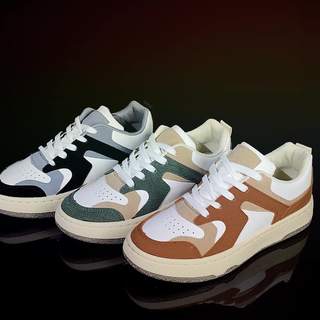 Baskets LUCIA cuir casual femme coloris noir vue de face OnFleek