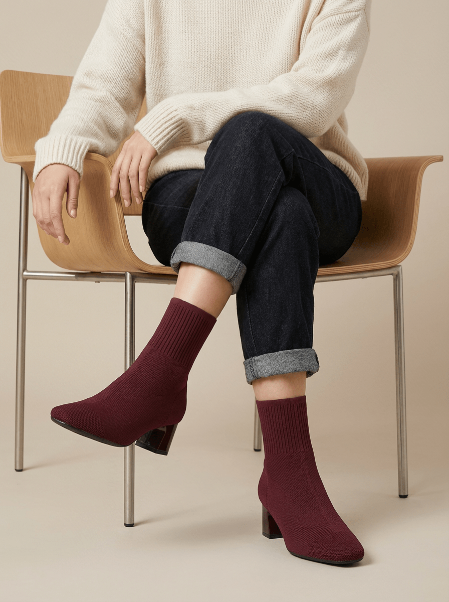 Bottines RIVA | L'Élégance Chaussette à Talon