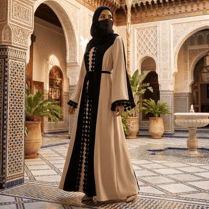 Abaya Syra OnFleek - détail finitions artisanales