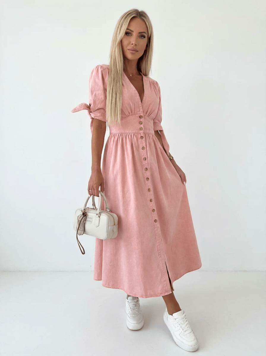 Robe RIVIERA | Longue Boutonnée Style Denim