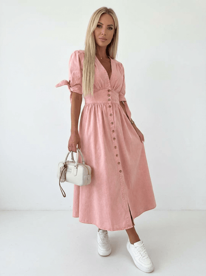 Robe RIVIERA | Longue Boutonnée Style Denim