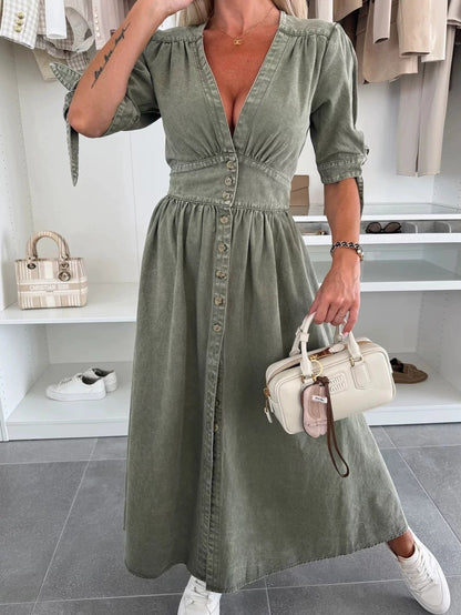 Robe Riviera style denim - coupe taille resserrée