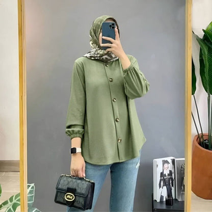 Chemise AURA | L'Essentielle en Ice Silk Plissé - OnFleek